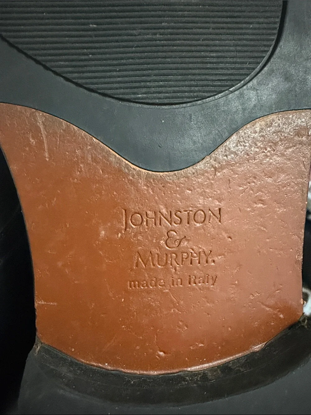 Johnston & Murphy Black Cap-Toe Leather Oxfords